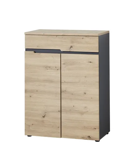 Schuhschrank - Eiche Dekor, Graphit