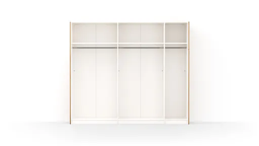 Schwebetürenschrank Colorado - B. ca. 257 cm, Eiche, Glas Graugrün