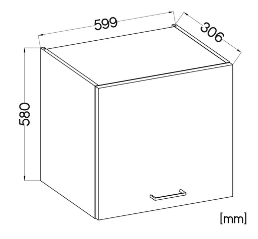 Hängeschrank- B ca. 60 cm, Weiß, Matt