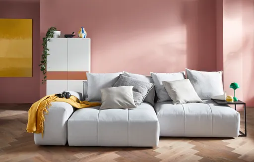 Ecksofa Palazzina - Longchair links, 1,5-sitzer, Stoff, Hellgrau
