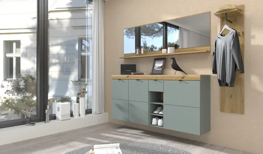 Garderobe - Schilfgrün, Artisan Eiche Nachbildung