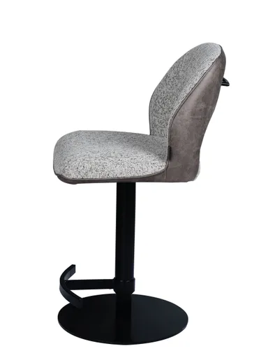 Barhocker MAILE - drehbar, höhenverstellbar, Stoff, Braun