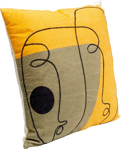 Deko-Kissen, LB ca. 50x50 cm, Gelb, Beige