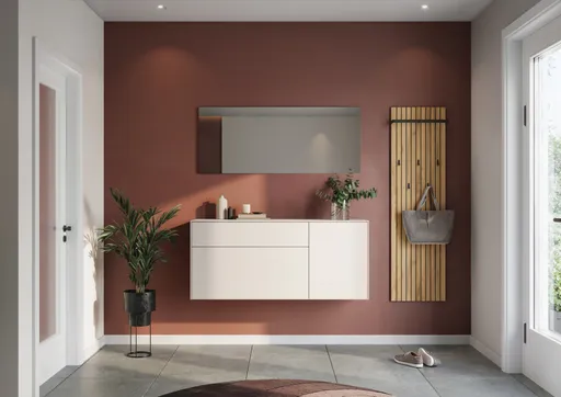 Garderobenpaneel - B ca. 46 cm, Navarra Eiche Nachbildung, Schwarz