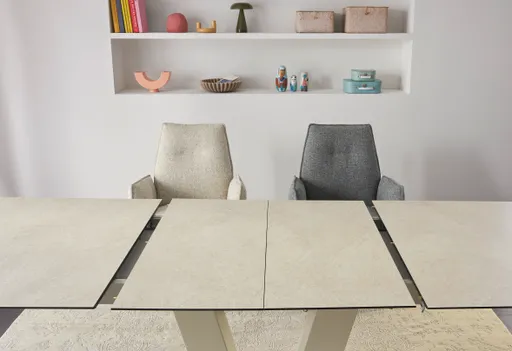 Esstisch Dinner - ausziehbar, LB ca. 160x 90 cm, HPL, Sand