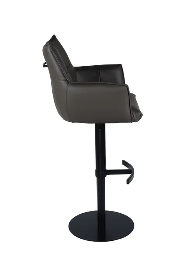 Barhocker MELE - drehbar, höhenverstellbar, Leder, Dunkelbraun