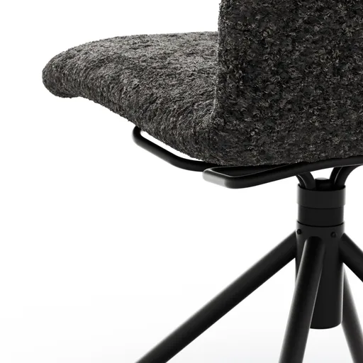 Stuhl Sedana - drehbar, Stoff, Dunkelgrau