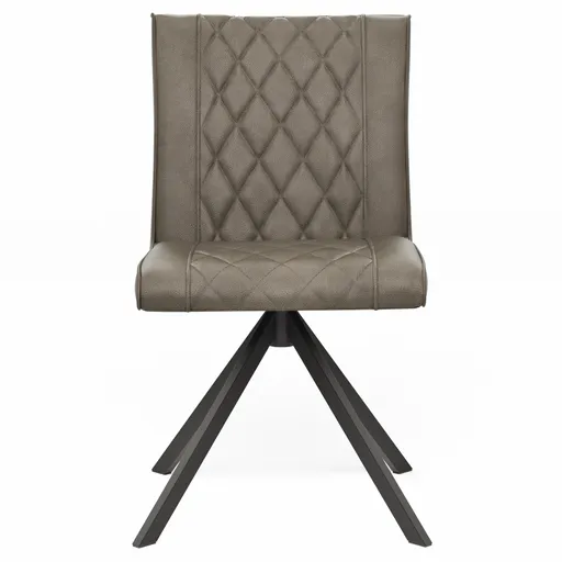 Stuhl Cambridge - drehbar, Leder, Taupe