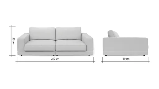 Megasofa Juni Lounge - B ca. 252 cm, Stoff, Rosé