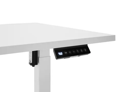 Schreibtisch - höhenverstellbar, LB ca. 137x68 cm, Weiß