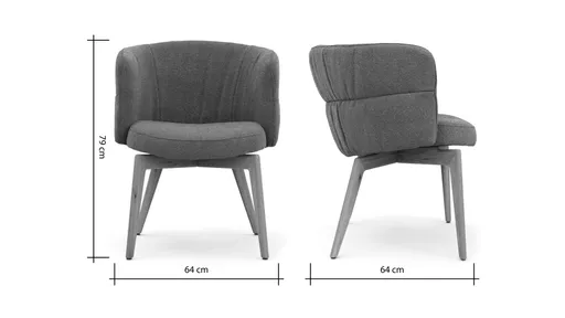 Armlehnstuhl Milana - Stoff, Cognac