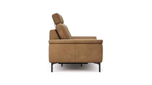  Sofa Anna - 3-Sitzer inkl. Relaxfunktion (motorisch), Kopfstützen, Leder, Cognac