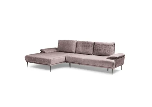 Ecksofa ENRIK - Ecke links, 2,5-Sitzer inkl. Sitztiefenverstellungen, Stoff, Altrosa