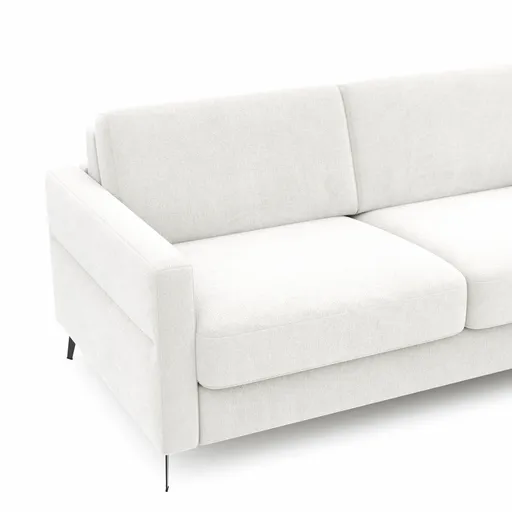 Schlafsofa Laredo - 2,5-Sitzer inkl. Schlaffunktion und Armlehne klappbar, Stoff, Offwhite