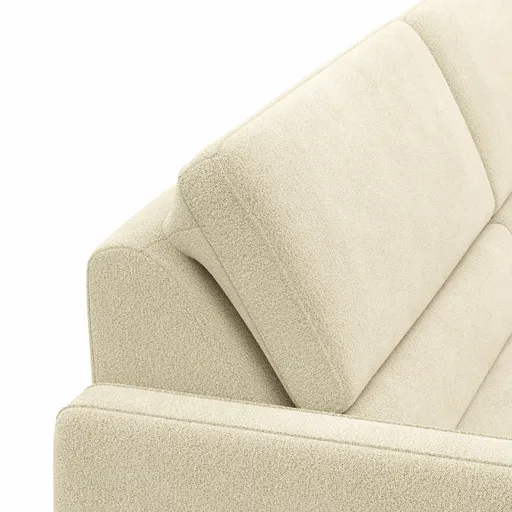 Ecksofa Valera - 3-Sitzer mit Ecke rechts inkl. Rückenlehne verstellbar, Stoff, Natur