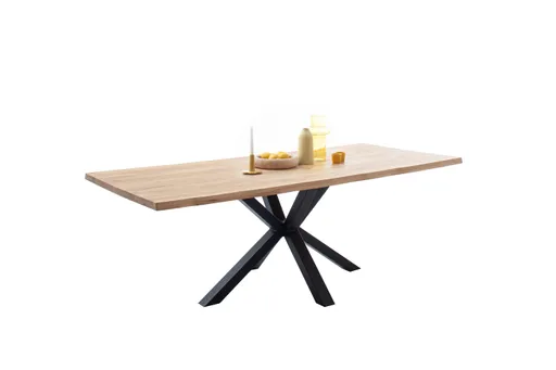 Esstisch - LB ca. 200x100 cm, Wildeiche massiv geölt, Baumkante
