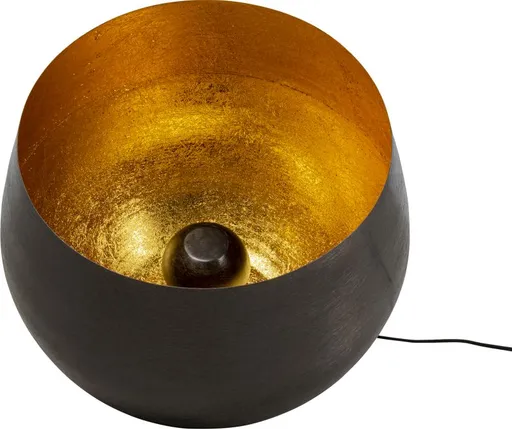 Bodenleuchte- DH ca. 50x50 cm, Stahl vernickelt, Schwarz, Gold