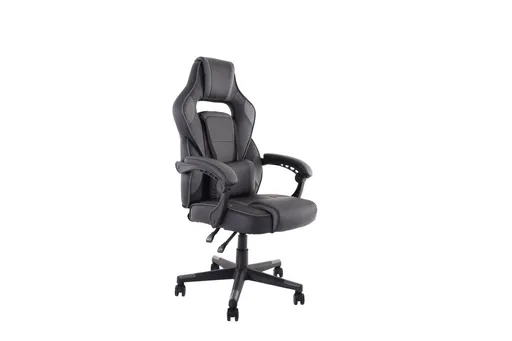 Büro-/Drehstuhl - Kunstleder, Schwarz/Grau