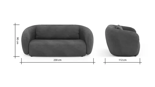 Sofa Karasu - 3-Sitzer, Stoff, Taupe