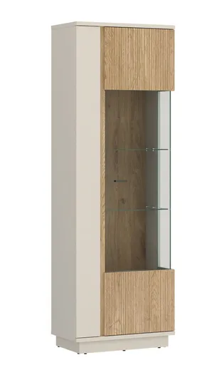 Vitrine - B ca. 62 cm, Kaschmir, Cremona Eiche Nachbildung