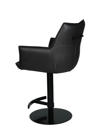 Barhocker MAKANA - drehbar, höhenverstellbar, Stoff, Schwarz