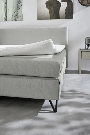 Polsterbett - Liegefläche ca. 180x200 cm, Stoff, Grau