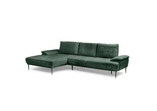 Ecksofa ENRIK - Ecke links, 2,5-Sitzer inkl. Sitztiefenverstellungen, Stoff, Grün