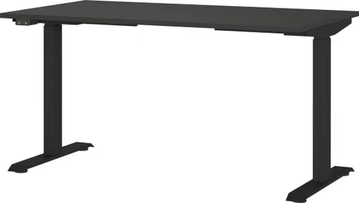 Schreibtisch GELI - höhenverstellbar, LB ca. 140x80 cm, Graphit, Schwarz