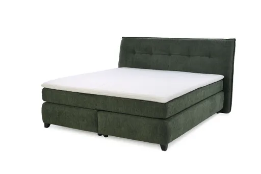 Boxspringbett JANKA MIX- Liegefläche ca. 180x200 cm, Stoff, Dunkelgrün