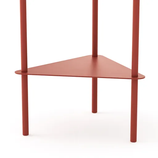 Beistelltisch Dagny - BHT ca. 40x55x40 cm, Dreieckig, Metall, Camparirot