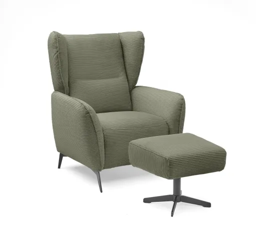 Hocker EILA - Stoff, Olive