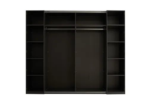 Schwebe- Drehtürenschrank - B. ca. 267 cm, Grauglas, Graphit