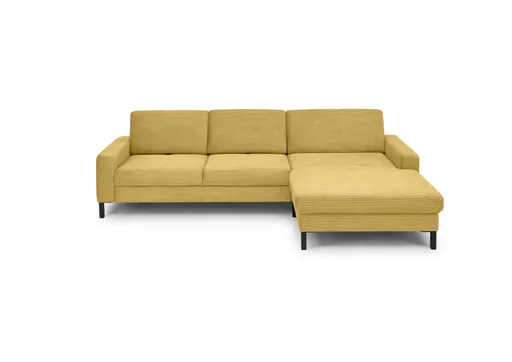  Ecksofa CALM MOVE 2.0 - 2,5-Sitzer mit Longchair rechts, Feincord, Gold