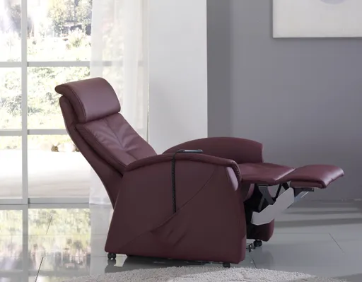 Fernsehsessel EM Bremen - Relaxfunktion (1-motorisch), Leder, Burgund