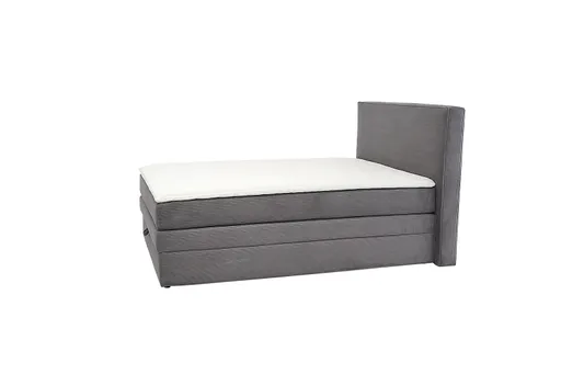 Boxspringbett JANETT- Liegefläche ca. 140x200 cm, Stoff, Grau