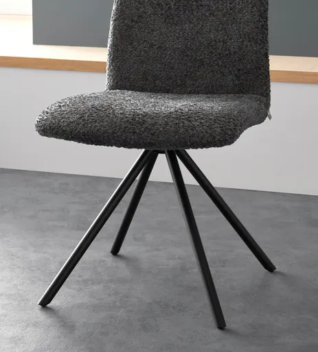 Stuhl Sedana - drehbar, Stoff, Dunkelgrau