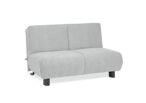  Faltsofa EBBY - 2-Sitzer ohne Armlehne, 140 cm inkl. Schlaffunktion/Relaxfunktion, Stoff, Grau