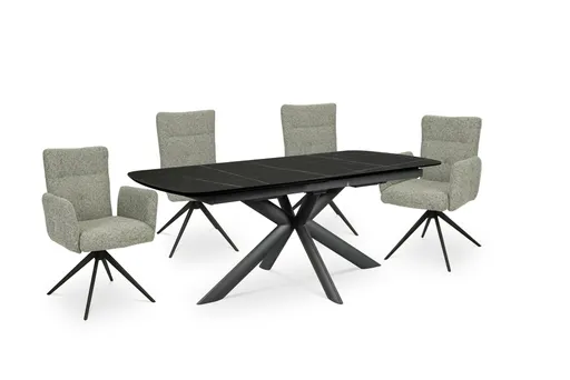 Esstisch MAXIE - ausziehbar, LB ca. 190x98 cm, Glaskeramik, Anthrazit Struktur