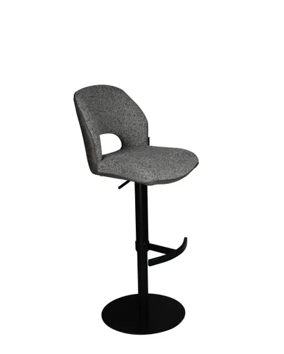 Barhocker MAILE - drehbar, höhenverstellbar, Stoff, Grau, Anthrazit