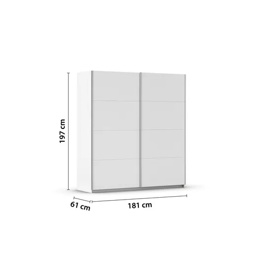Schwebetürenschrank RUBITO- B ca. 181 cm, Weiß