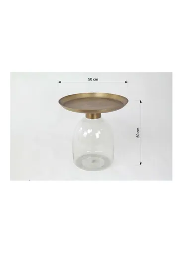 Beistelltisch - Ø/H ca. 50x50 cm, Messing Antik