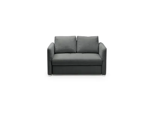 Sofa JORDEN - 1,5-Sitzer inkl. Schlaffunktion mit Bettkasten, verstellbare Armlehnen, Stoff, Dunkelgrau