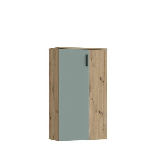 Schuhschrank FINLEI - B. ca. 70 cm, Eiche Dekor, Salbei