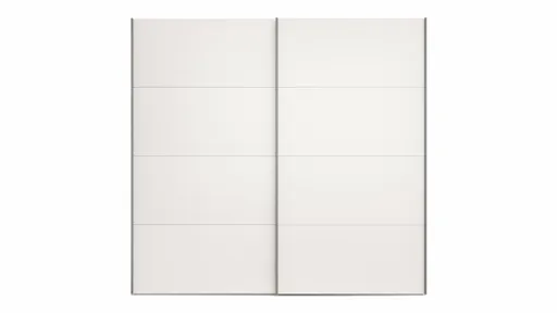 Schwebetürenschrank Viana - B ca. 241 cm, Lack, Weiß