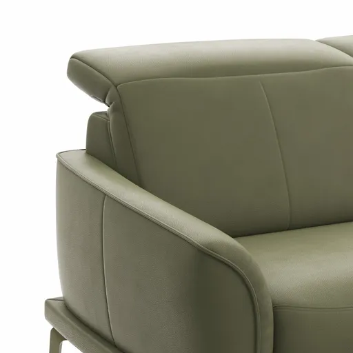 Sofa Amadena - 2-Sitzer inkl. Relaxfunktion motorisch und Kopfteil verstellbar, Leder, Olive