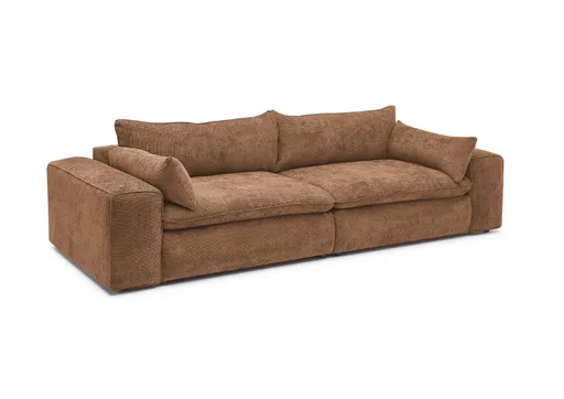 Sofa - 3-Sitzer, Stoff, Terracotta