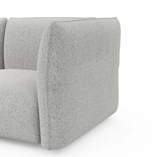 Ecksofa Motone - Ecke links mit 2,5-Sitzer, Stoff, Hellgrau