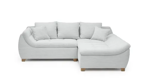 Ecksofa JAMILA - 2-Sitzer, Ecke rechts, Stoff, Silberfarben