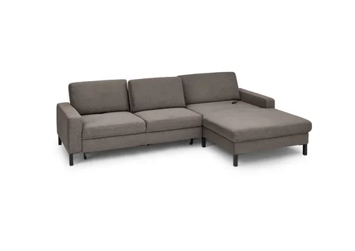  Ecksofa CALM MOVE 2.0 - 2,5-Sitzer mit Longchair rechts, Schlaffunktion, Feincord, Taupe