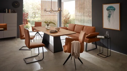 Armlehnstuhl Elda - drehbar, Leder, Cognac